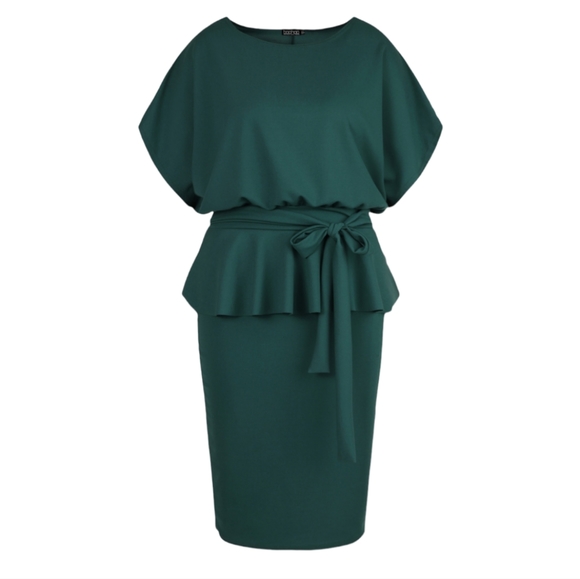 Boohoo BOAT NECK PEPLUM DRESS - Picture 2 of 7